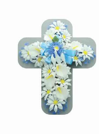 Blue floral cross