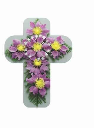 Purple floral cross